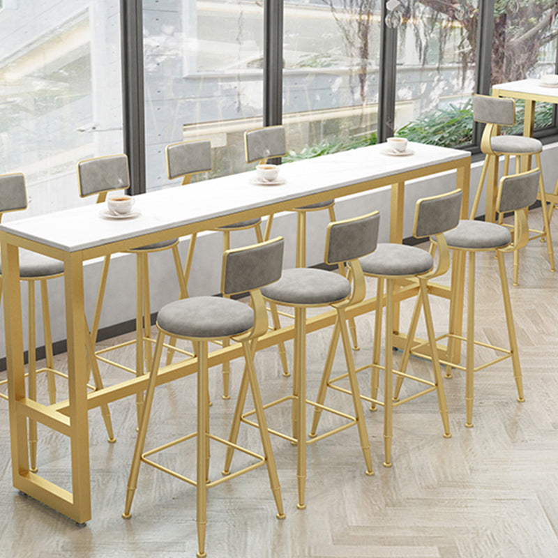 Scandinavian Upholstered Counter Stool Round Bar-height Bar Stool for Indoor