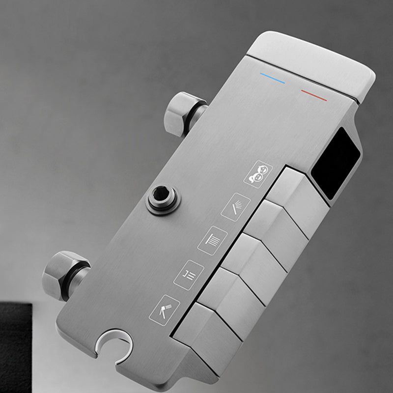 Contemporary Shower System Dual Shower Head Slide Bar Thermostatic Wall Mounted Shower Set