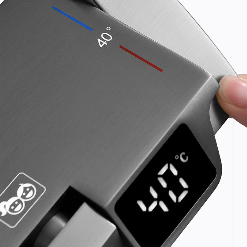 Contemporary Shower System Dual Shower Head Slide Bar Thermostatic Wall Mounted Shower Set