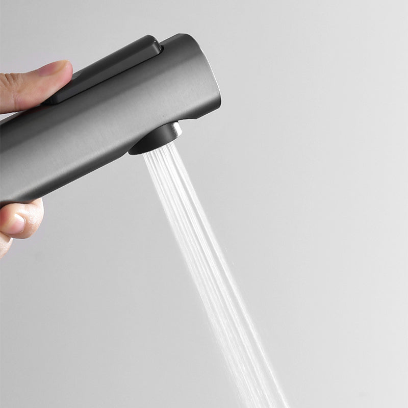 Contemporary Shower System Dual Shower Head Slide Bar Thermostatic Wall Mounted Shower Set