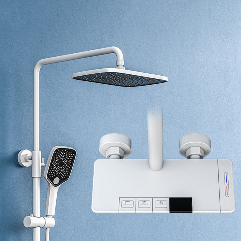 Modern Pressure Balanced Diverter Valve Shower Faucet Square Shower System on Wall