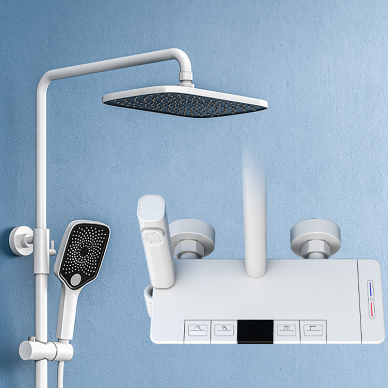 Modern Pressure Balanced Diverter Valve Shower Faucet Square Shower System on Wall