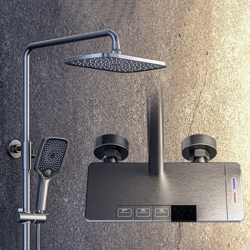Modern Pressure Balanced Diverter Valve Shower Faucet Square Shower System on Wall