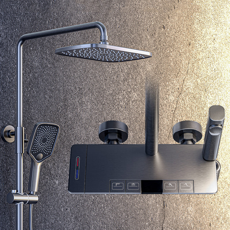 Modern Pressure Balanced Diverter Valve Shower Faucet Square Shower System on Wall