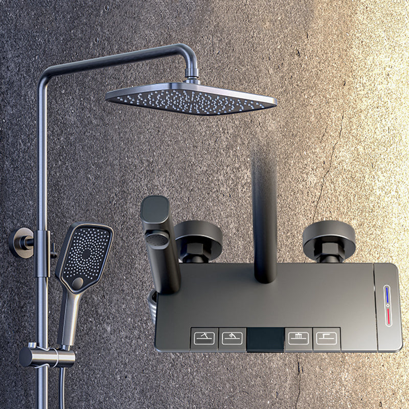 Modern Pressure Balanced Diverter Valve Shower Faucet Square Shower System on Wall