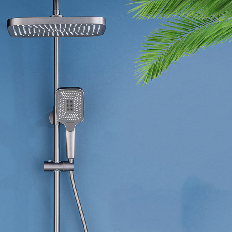 Modern Pressure Balanced Diverter Valve Shower Faucet Square Shower System on Wall