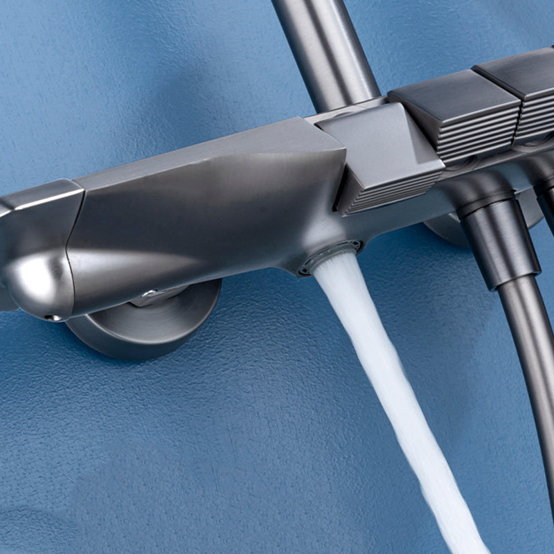 Modern Pressure Balanced Diverter Valve Shower Faucet Square Shower System on Wall