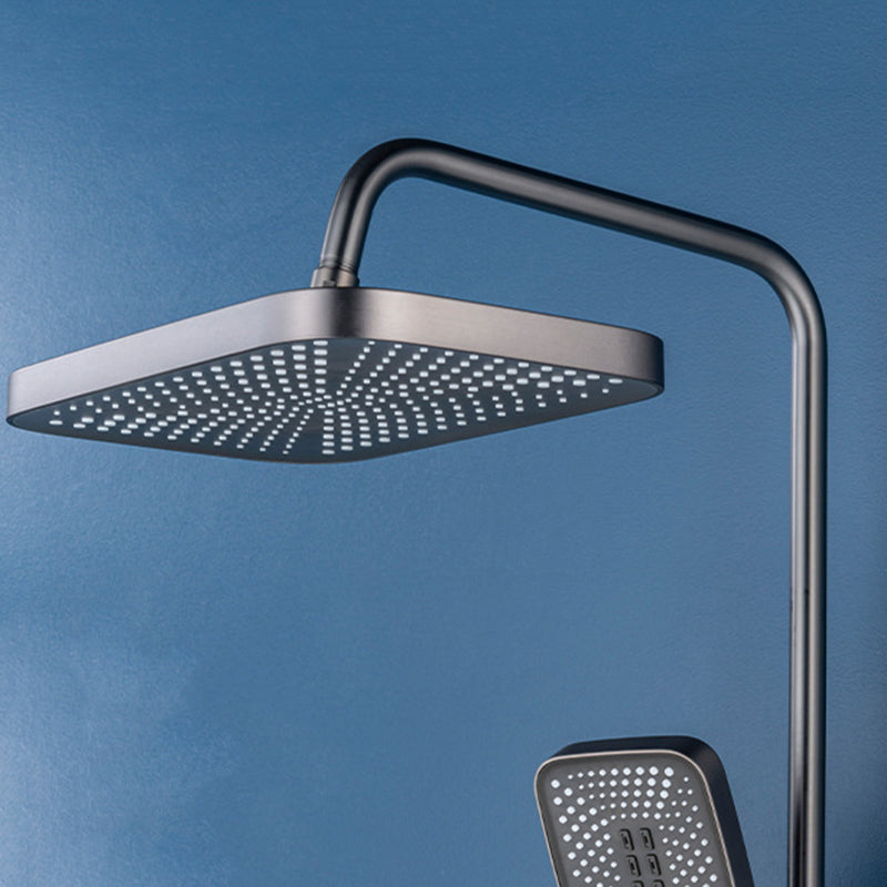 Modern Pressure Balanced Diverter Valve Shower Faucet Square Shower System on Wall