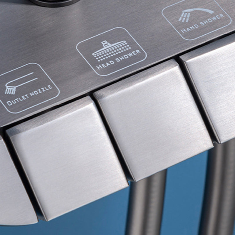 Modern Pressure Balanced Diverter Valve Shower Faucet Square Shower System on Wall