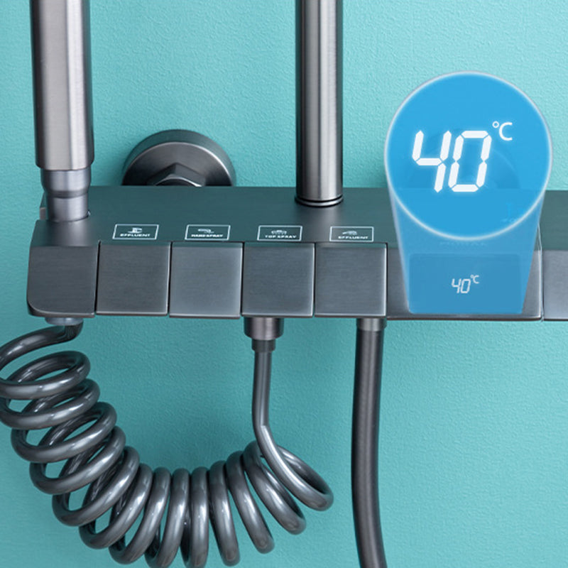 Modern Pressure Balanced Diverter Valve Shower Faucet Square Shower System on Wall