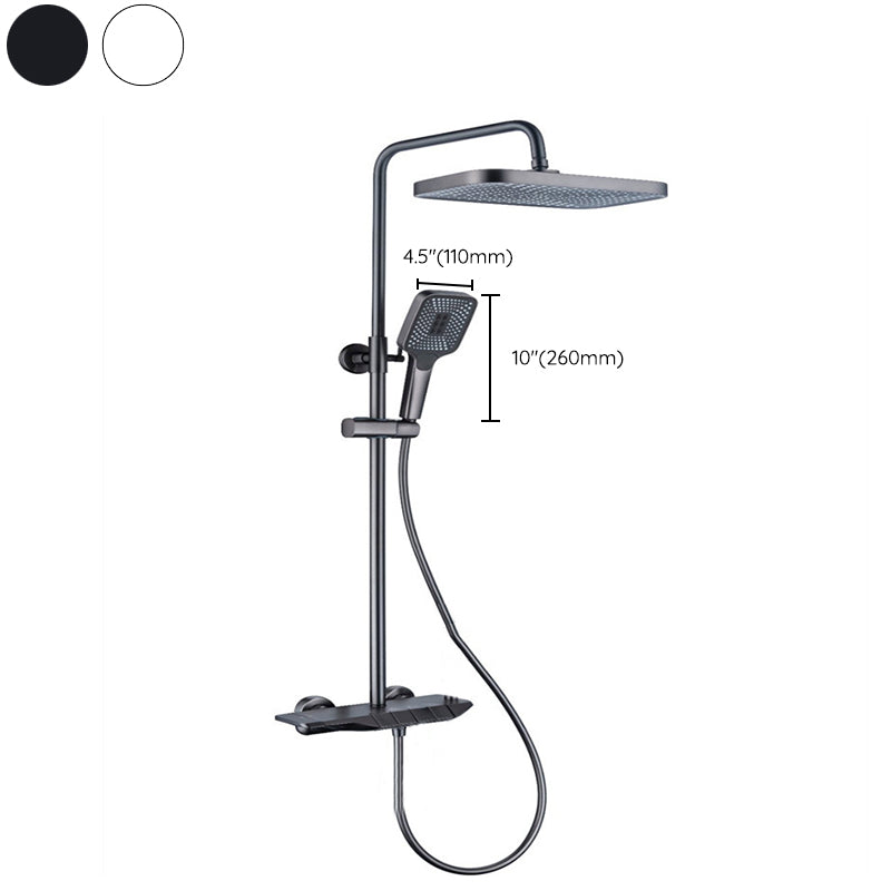 Modern Pressure Balanced Diverter Valve Shower Faucet Square Shower System on Wall