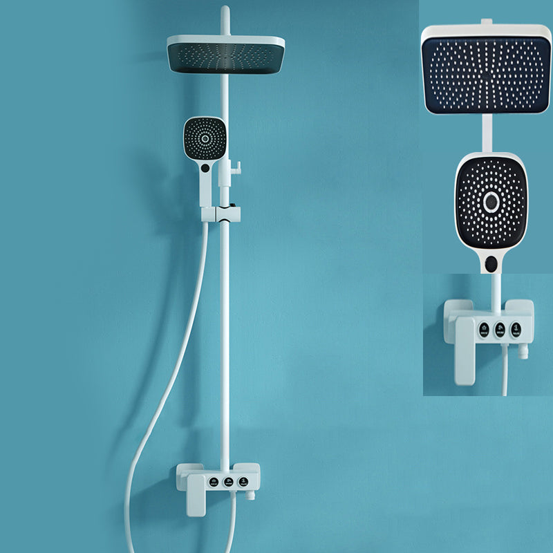 Modern Adjustable Water Flow Shower Faucet  Hose Shower System on Wall in White