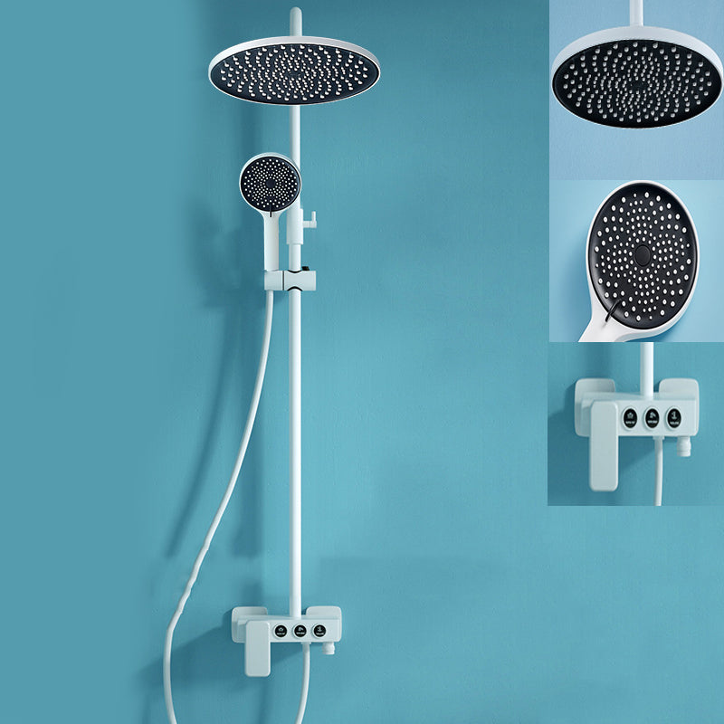 Modern Adjustable Water Flow Shower Faucet  Hose Shower System on Wall in White