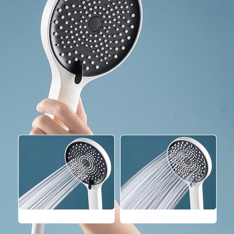 Modern Adjustable Water Flow Shower Faucet  Hose Shower System on Wall in White