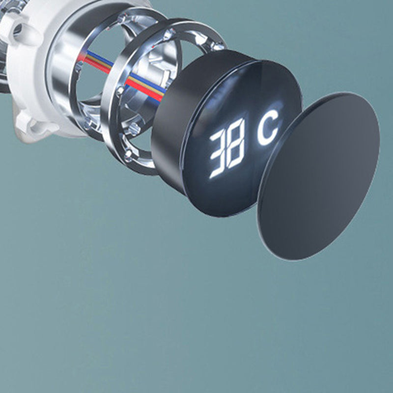 Modern Adjustable Water Flow Shower Faucet  Hose Shower System on Wall in White