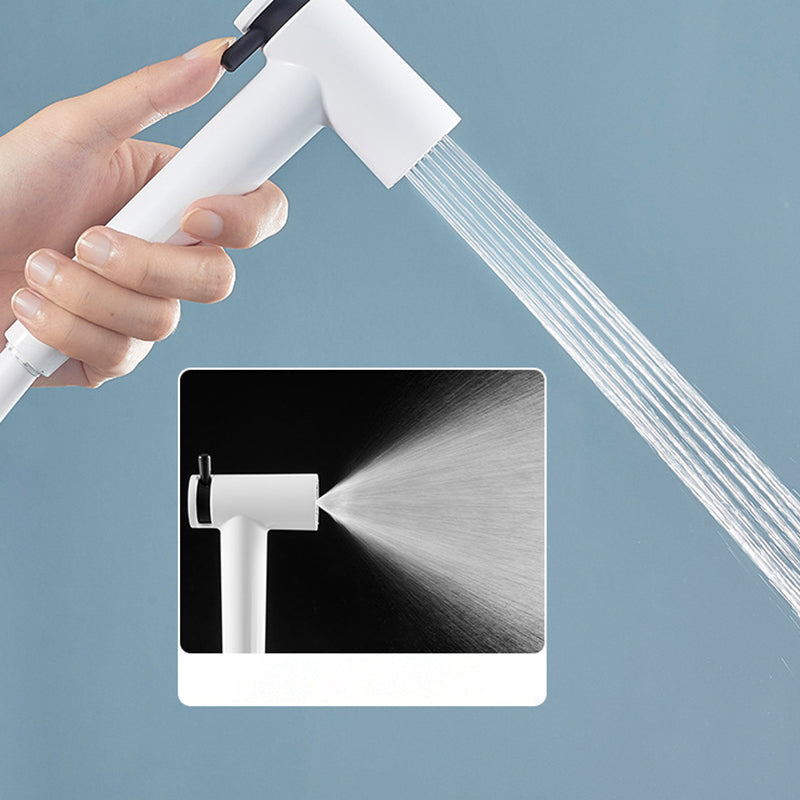 Modern Adjustable Water Flow Shower Faucet  Hose Shower System on Wall in White