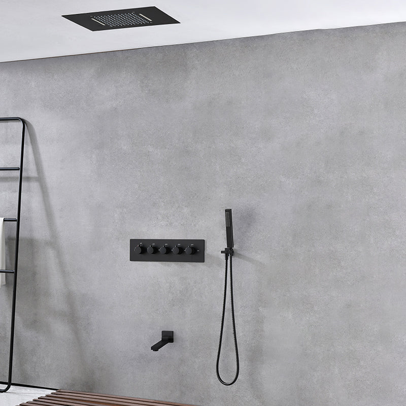 Ceiling Mounted Square Metal Shower Faucet Massage Shower System