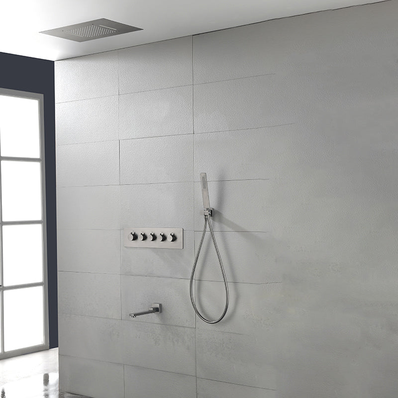 Ceiling Mounted Square Metal Shower Faucet Massage Shower System