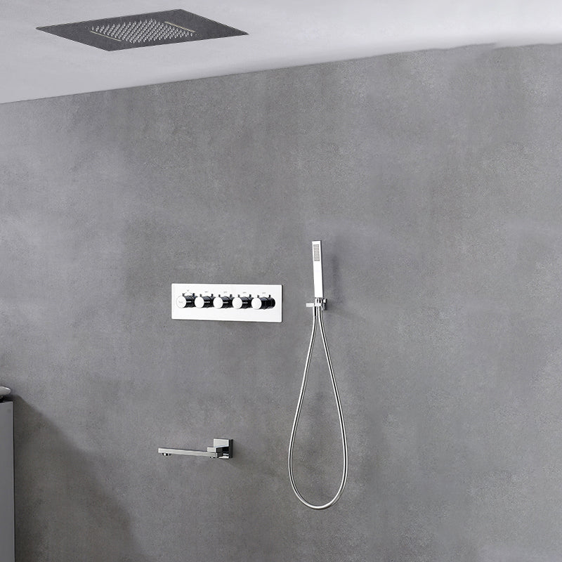 Ceiling Mounted Square Metal Shower Faucet Massage Shower System