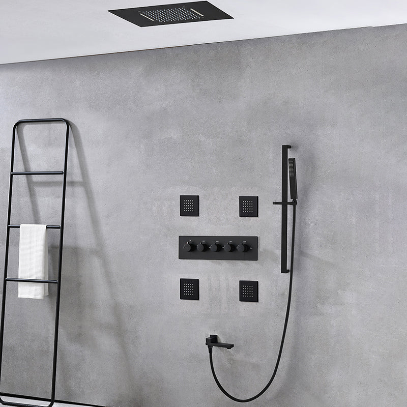 Ceiling Mounted Square Metal Shower Faucet Massage Shower System