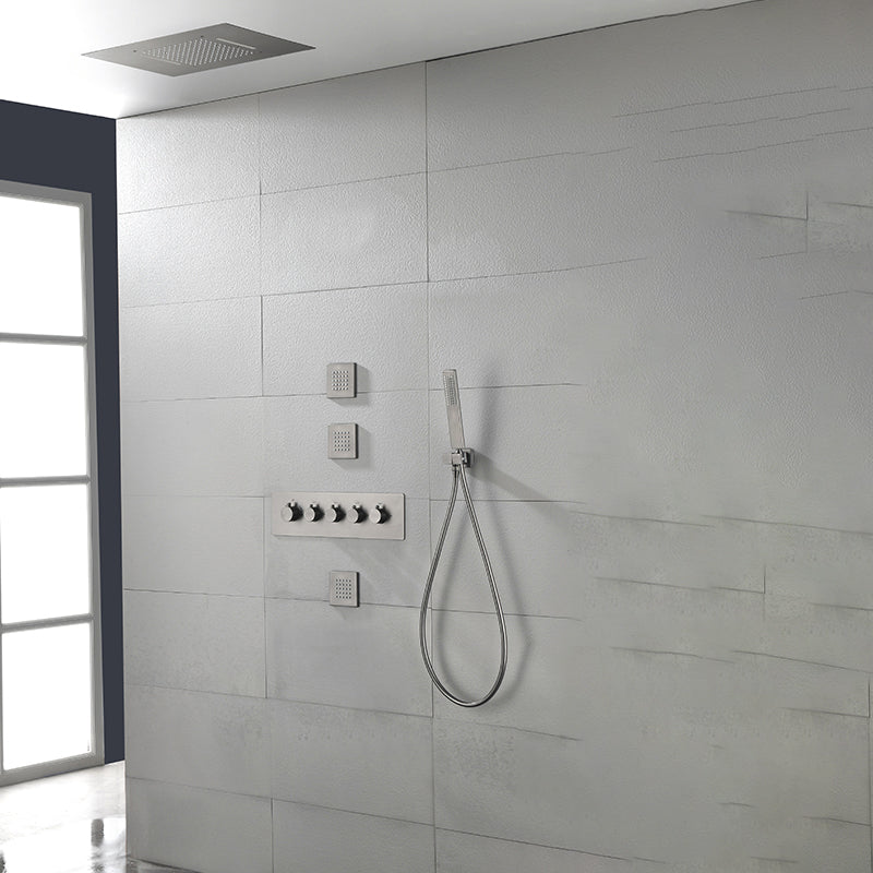 Ceiling Mounted Square Metal Shower Faucet Massage Shower System