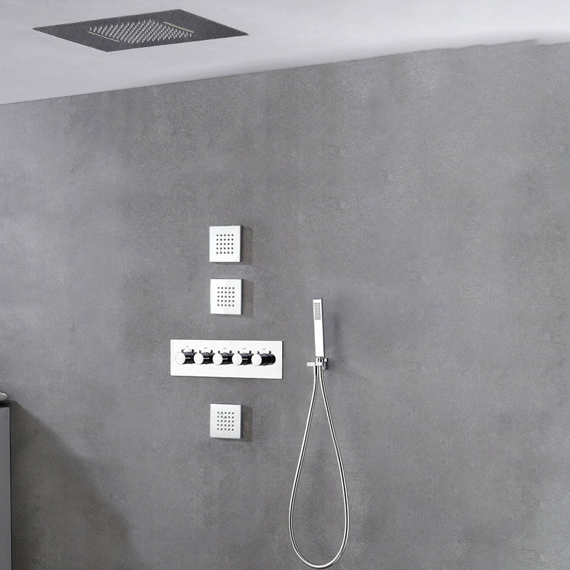 Ceiling Mounted Square Metal Shower Faucet Massage Shower System