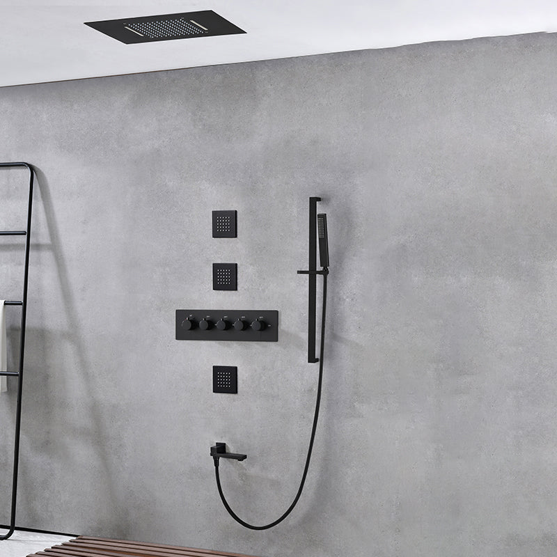 Ceiling Mounted Square Metal Shower Faucet Massage Shower System