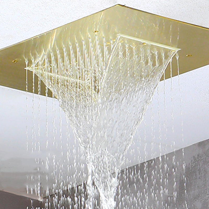 Ceiling Mounted Square Metal Shower Faucet Massage Shower System