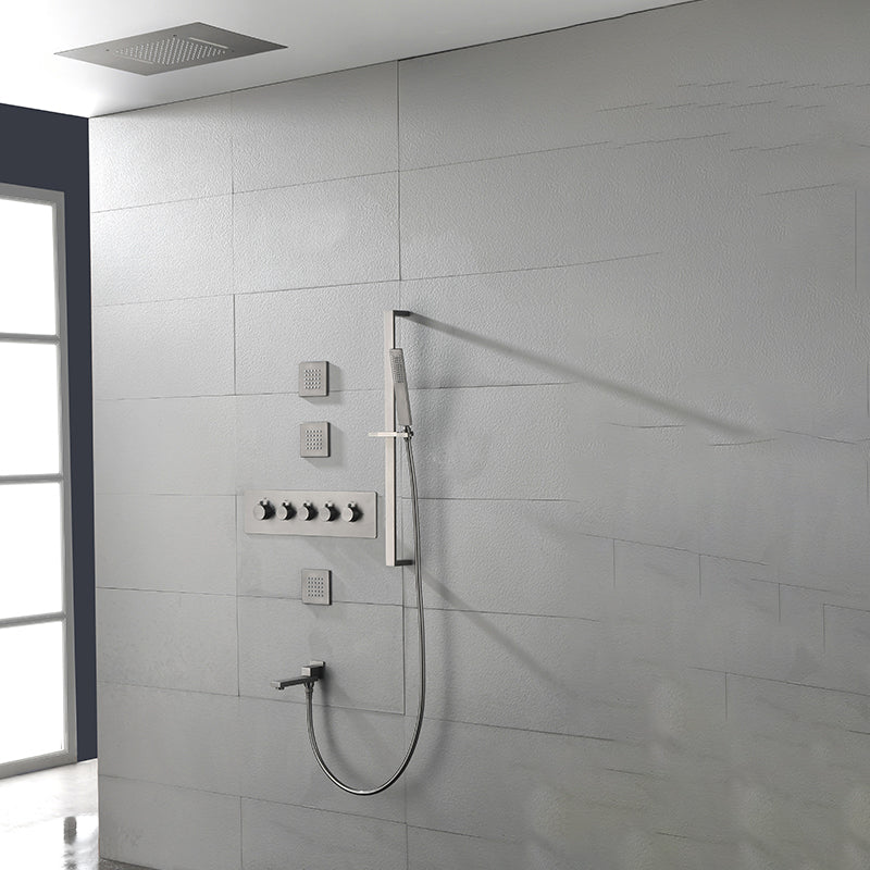 Ceiling Mounted Square Metal Shower Faucet Massage Shower System