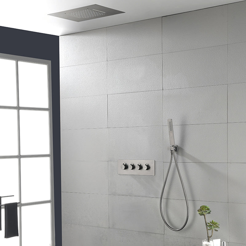 Ceiling Mounted Square Metal Shower Faucet Massage Shower System