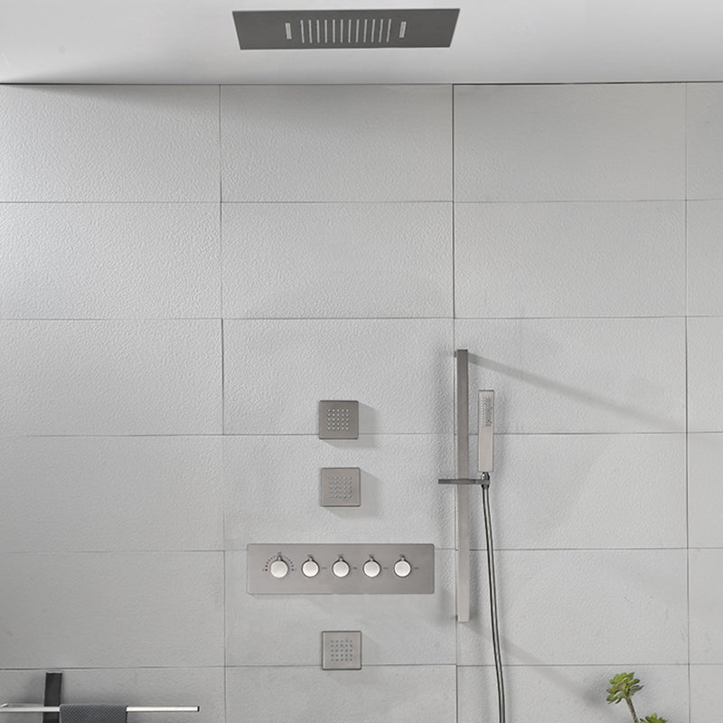 Ceiling Mounted Square Metal Shower Faucet Massage Shower System