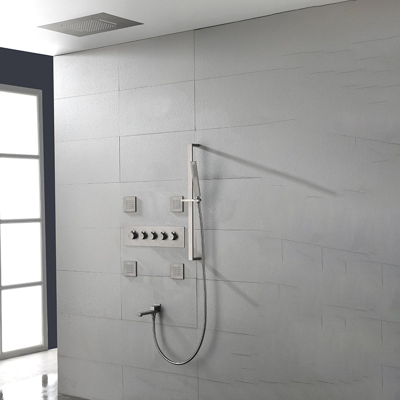 Ceiling Mounted Square Metal Shower Faucet Massage Shower System