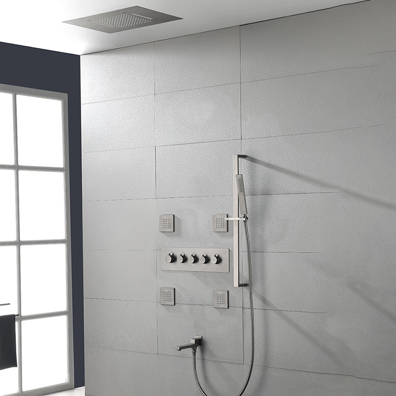 Ceiling Mounted Square Metal Shower Faucet Massage Shower System