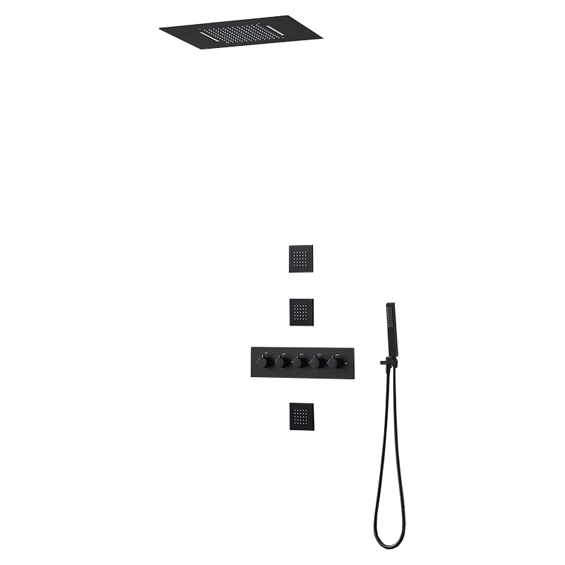 Ceiling Mounted Square Metal Shower Faucet Massage Shower System