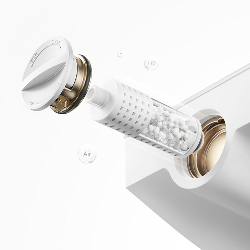 Valve Included Shower System Metal Square Shower Faucet in White Rain Shower Head