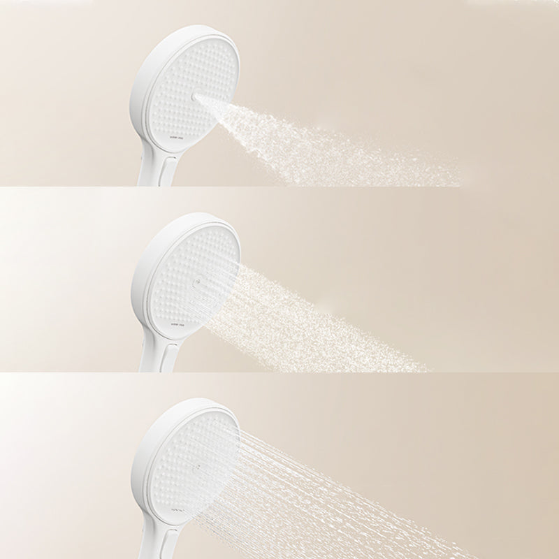Valve Included Shower System Metal Square Shower Faucet in White Rain Shower Head