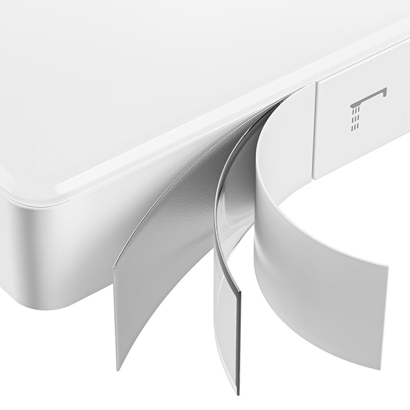 Valve Included Shower System Metal Square Shower Faucet in White Rain Shower Head