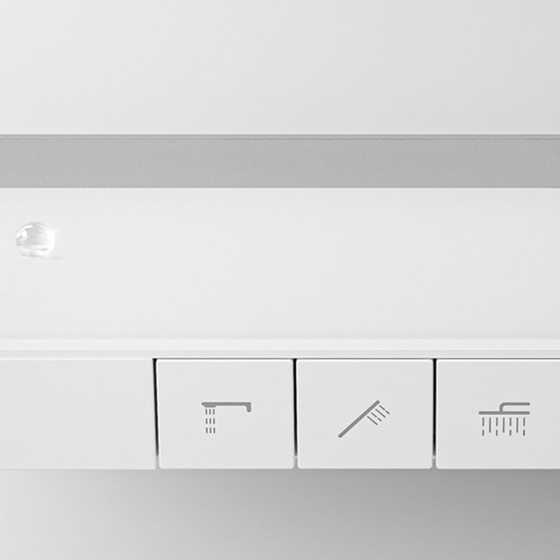 Valve Included Shower System Metal Square Shower Faucet in White Rain Shower Head