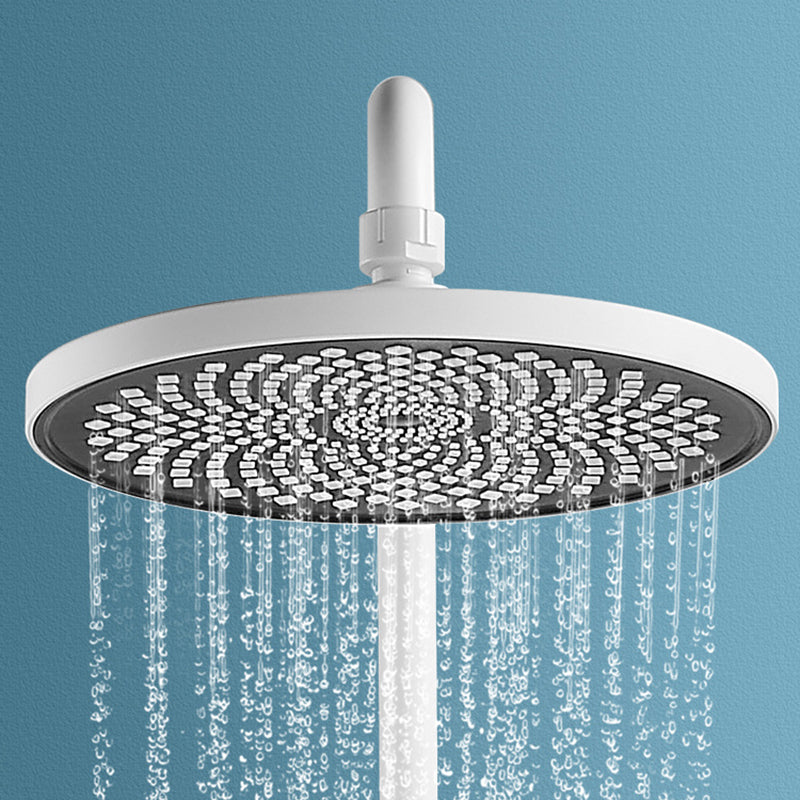 Wall Mounted Shower Arm Shower Faucet in White Metal Shower System Adjustable Water Flow