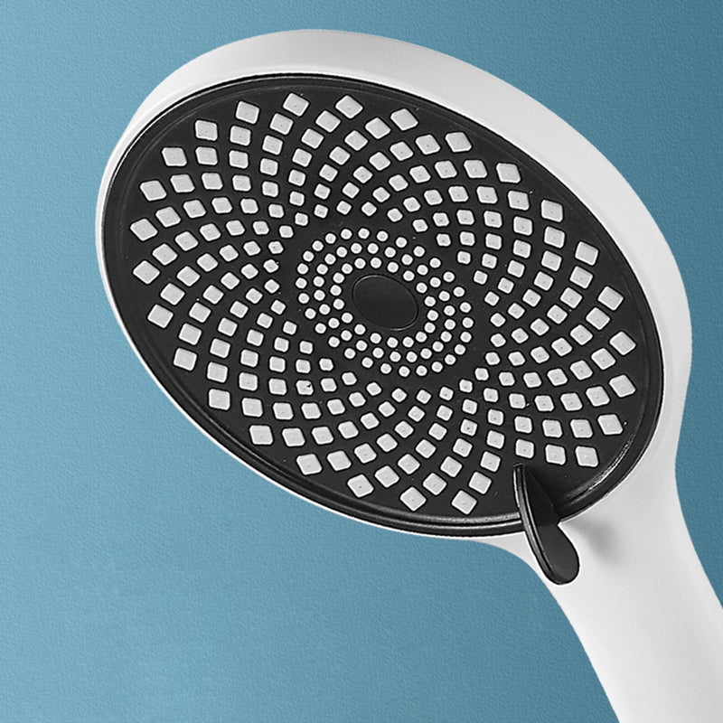 Wall Mounted Shower Arm Shower Faucet in White Metal Shower System Adjustable Water Flow