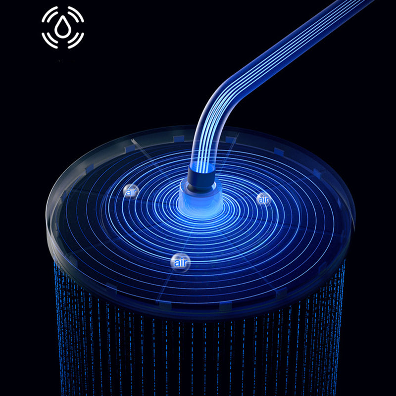 Wall Mounted Shower Arm Shower Faucet in White Metal Shower System Adjustable Water Flow