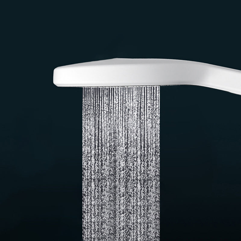 Wall Mounted Shower Arm Shower Faucet in White Metal Shower System Adjustable Water Flow