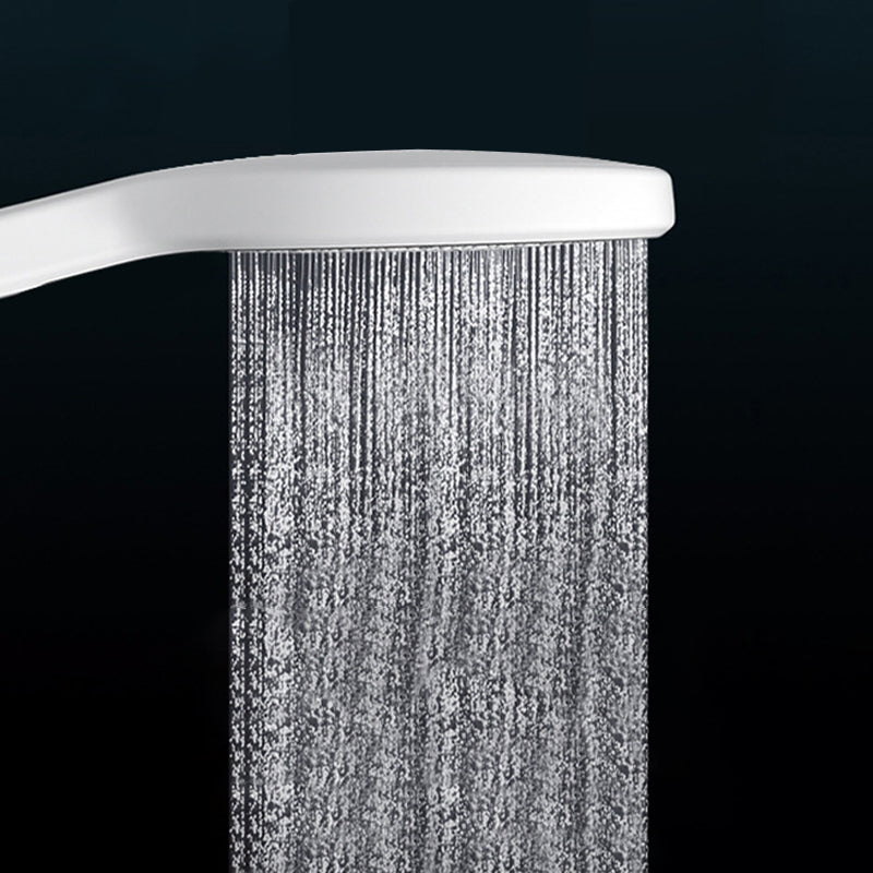 Wall Mounted Shower Arm Shower Faucet in White Metal Shower System Adjustable Water Flow