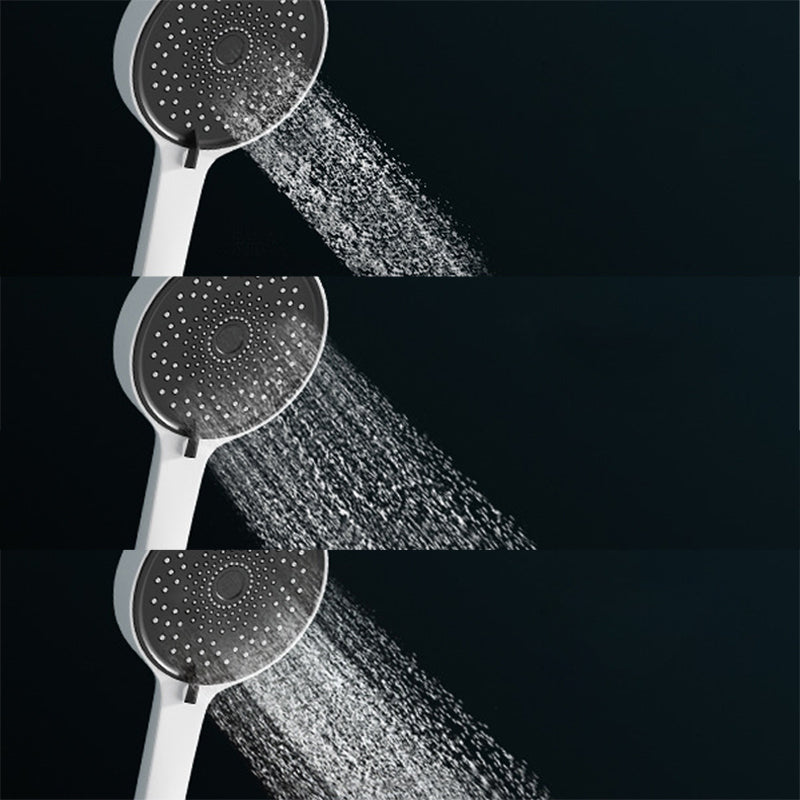 White Round Metal Shower Faucet Valve Included Shower Head Shower on Wall