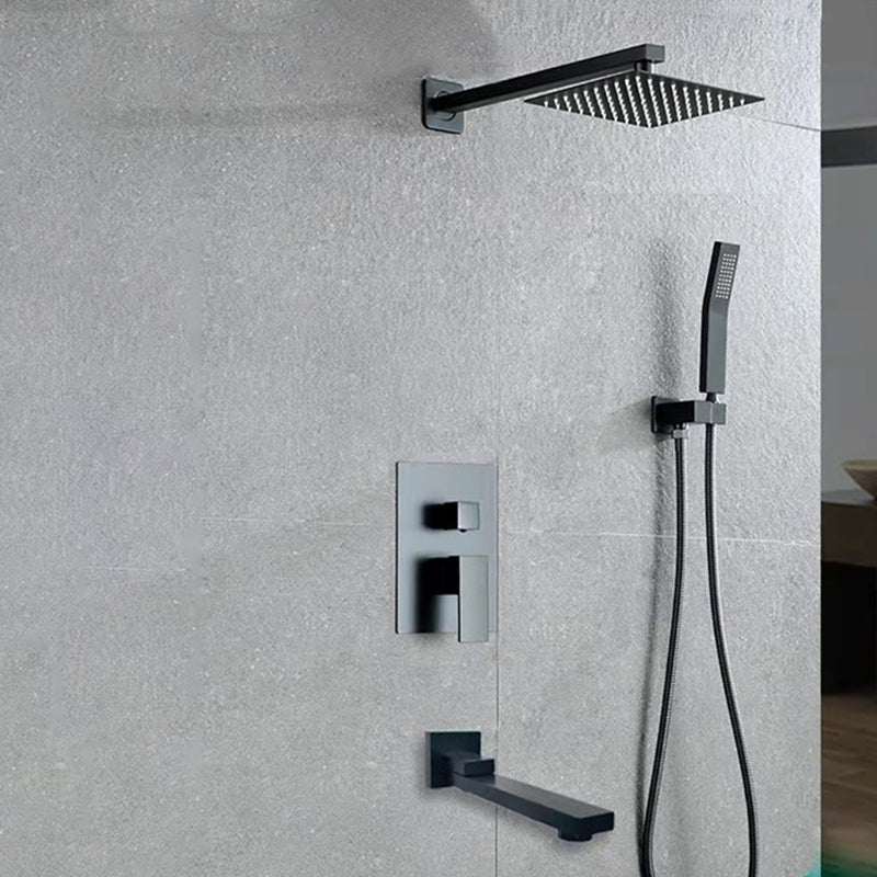 Square Adjustable Water Flow Faucet Shower Arm Shower System with Handheld Shower Head