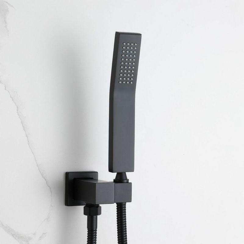Square Adjustable Water Flow Faucet Shower Arm Shower System with Handheld Shower Head