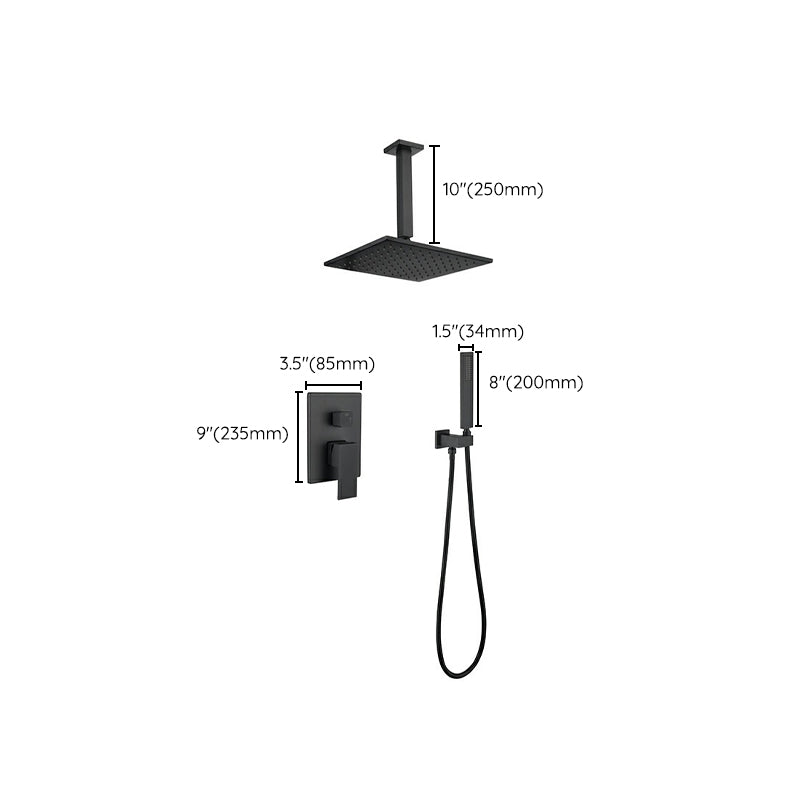 Square Adjustable Water Flow Faucet Shower Arm Shower System with Handheld Shower Head
