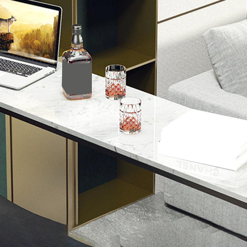 Industrial Bar Table Bar Height Rectangle Stone Top Pub Table for Indoor