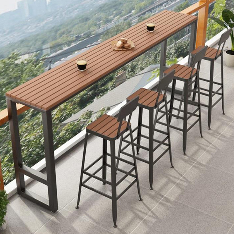Modern 41.3"H Bar Table Rectangular Wooden Top Table for Bar