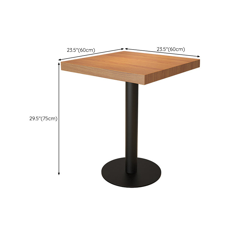 Industrial Metal Base Bar Table Black Iron Solid Wood Pub Table for Patio